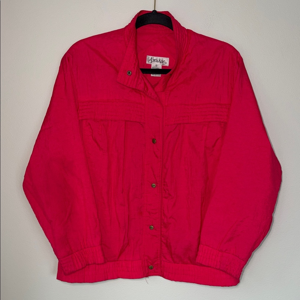 Vintage 80’s 90’s Neon Lightweight Windbreaker Retro Jacket Snap Closure